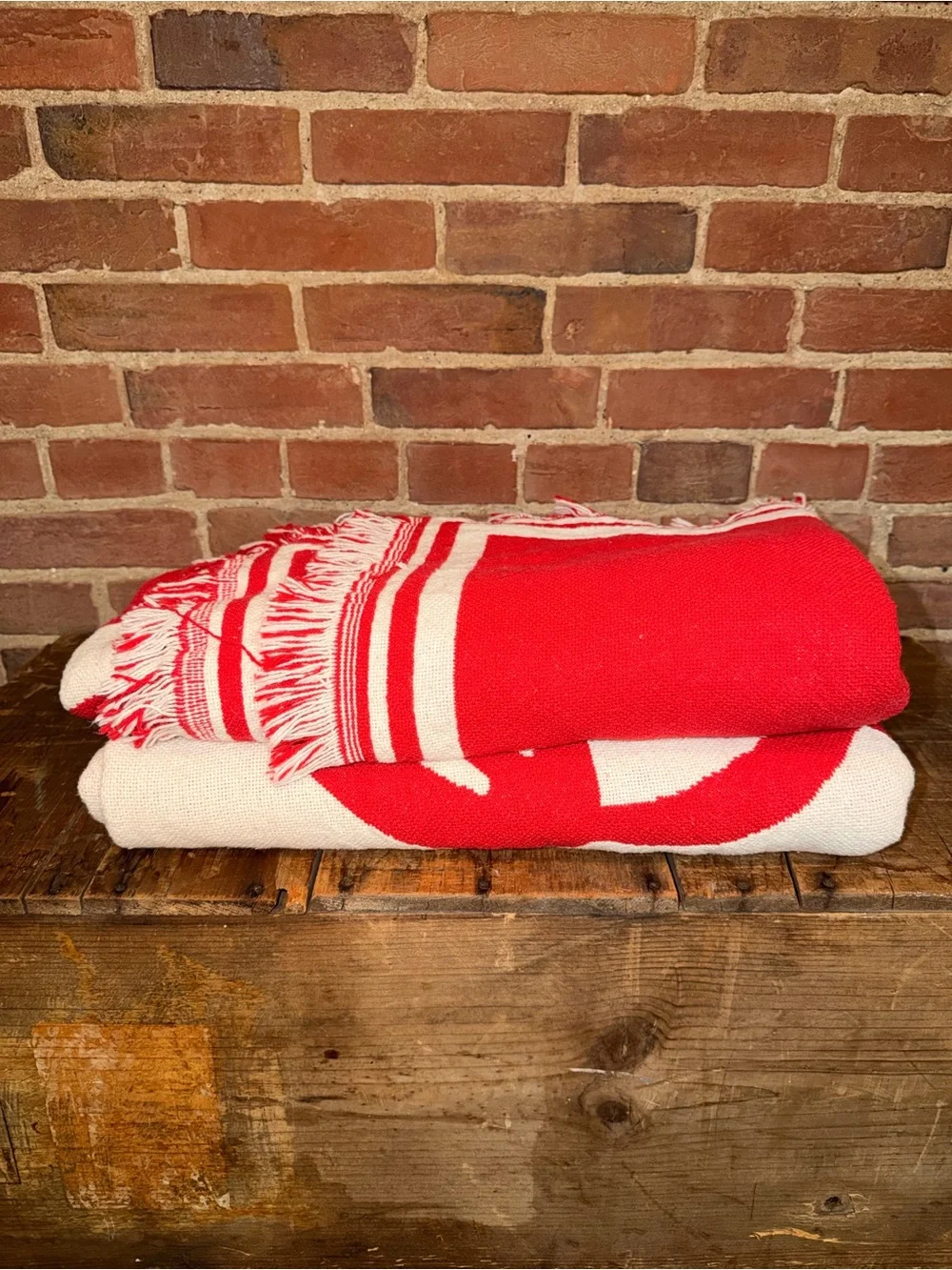 2 Coca-Cola Festive Red and White Holiday Throw Blanket 90s Two Color Ways